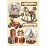 Színes fafigura A5 - Gear up for Christmas snowglobes