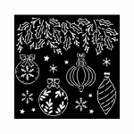 Vastag stencil cm 18X18 - The Nutcracker christmas balls