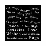 Vastag stencil cm 18X18 - Classic Christmas quotes