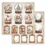 Scrapbooking kétoldalas papír - Gear up for Christmas snowglobes