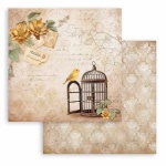 Scrapbooking kétoldalas papír - Golden Harmony cage