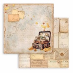 Scrapbooking kétoldalas papír - Golden Harmony suitcase