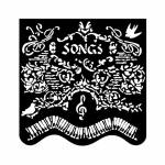 Vastag stencil cm 18X18 - Music songs and piano