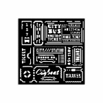 Vastag stencil cm 12X12 - Art of Travelling tickets