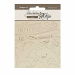 Chipboard cm 14x14 - Art of Travelling airplane