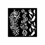 Vastag stencil cm 12X12 - Masquerade feathers