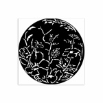 Vastag stencil cm 12X12 - Round frame with flowers