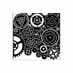 Vastag stencil cm 12X12 - Gears pattern