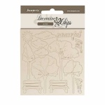 Chipboard cm 14x14 - Silent Sea garden