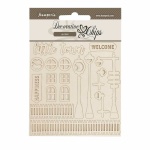 Chipboard cm 14x14 - Silent Sea little town