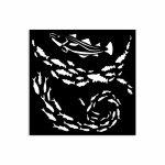Vastag stencil cm 12X12 - Silent Sea fish