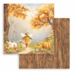 SBB1094 - Scrapbooking kétoldalas papír - Whispering woods fairy and pumpinks