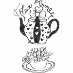 Akril pecsételő 7 x 11 cm Tea time