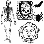 Akril pecsételő 10 x 10 cm Halloween