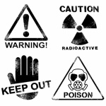 Akril pecsételő 10 x 10 cm Dangerous