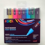 UNI POSCA PC-5M 8 db-os készlet (fek.,zöld,vkék,kék,piros,rózsa,sárga,feh.)