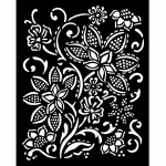 Vastag stencil cm 20X25 - Timeless Batik flowers