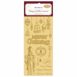 Vintage Golden Transfer cm 10,16x21,6 - Merry Christmas