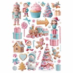 A4 rizspapír csom. - Candy Christmas elements