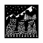 Vastag stencil cm 18X18 - The Owl's House owls
