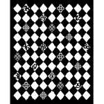 Vastag stencil cm 20X25 - Furry Friends rhombus pattern
