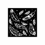 Vastag stencil cm 12X12 - Herbarium Silvae feather pattern