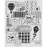 KSTD197 - Vastag stencil cm 20X25 - Family patchwork