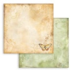 SBB1132 - Scrapbooking kétoldalas papír - Daisy Art ochre pattern with butterfly